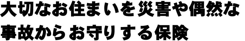 大切なお住まいを災害や偶然な事故からお守りする保険