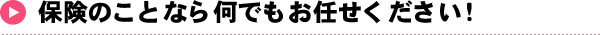 保険のことなら何でもお任せください！